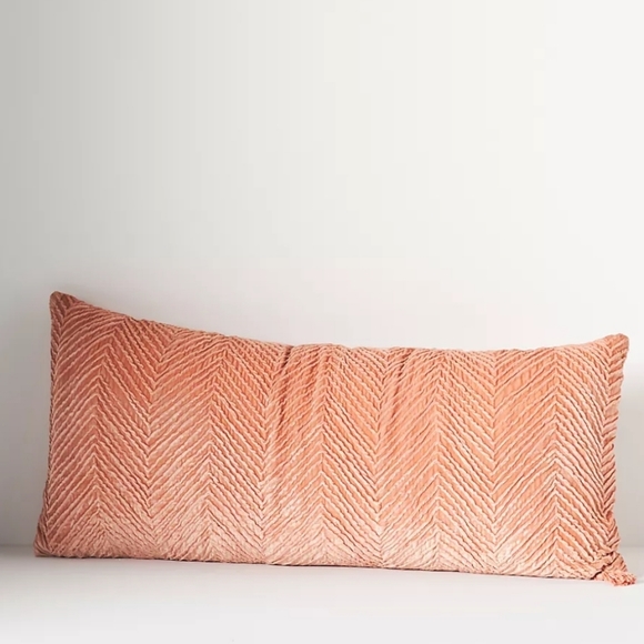 Anthropologie Velvet Nobel Pillow- blush